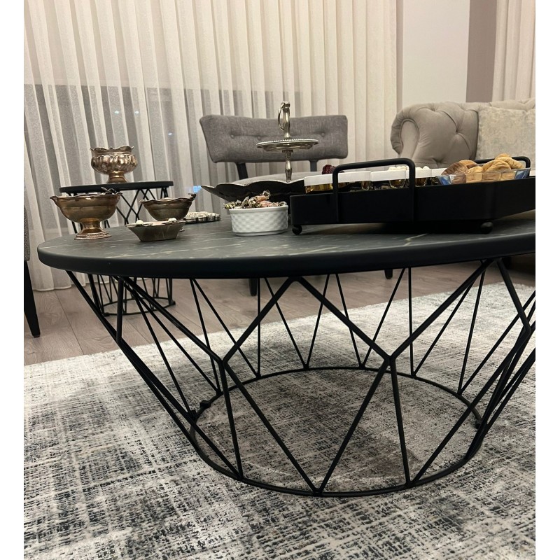 KRİSTAL ORTA SEHPA BOYALI AYAKLI